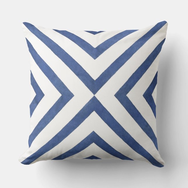 Coussin Été bleu blanc (Recto)