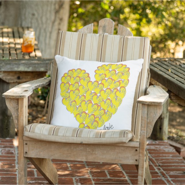 Coussin Été d'amour - Cœurs de soleil et de plage (Chaise)