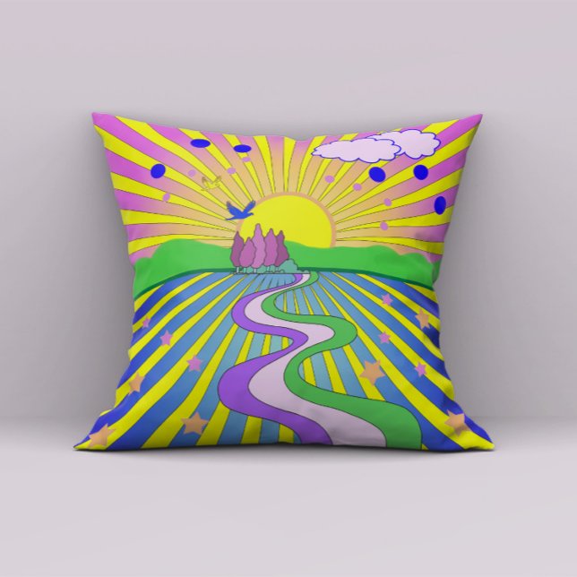 Coussin Été de l'amour Colorful Psychedelic 60s les années (Créateur téléchargé)
