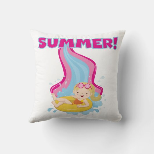 Coussin Été Fille blonde (Verso)