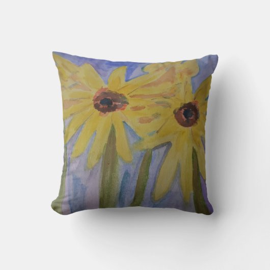 Coussin Été Fleurs de soleil jaunes (Recto)