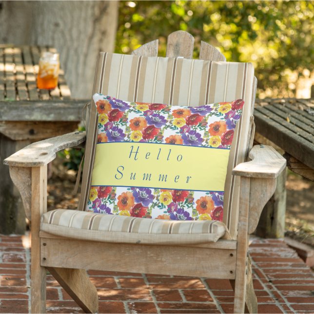 Coussin Été floral lumineux (Chaise)