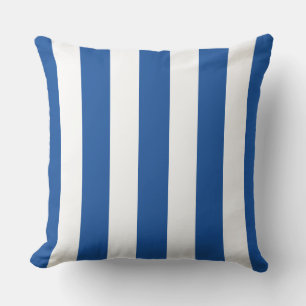 Coussin Été nautique bleu et blanc rayé