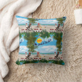 Coussin Été Noël bébé sur la plage répéter Design (Couverture)