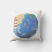 Coussin Été Ocean Whale Turtle & Lighthouse (Verso)