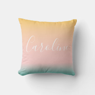 Coussin Été Pastel Gradient   Nom de script personnalisé