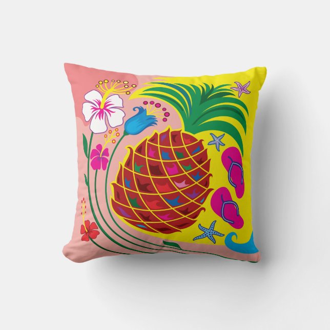 Coussin Été Tropical à l'Ananas (Recto)