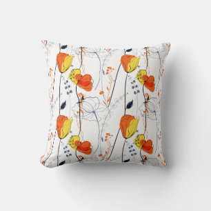 Coussin Été tropical Belles fleurs jaunes Design
