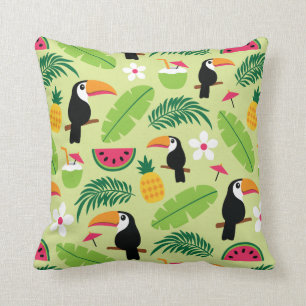 Coussin Été tropical du Toucan