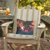 Coussin Été Tropical Pink Orange Palm Trees coucher du sol (Chaise)