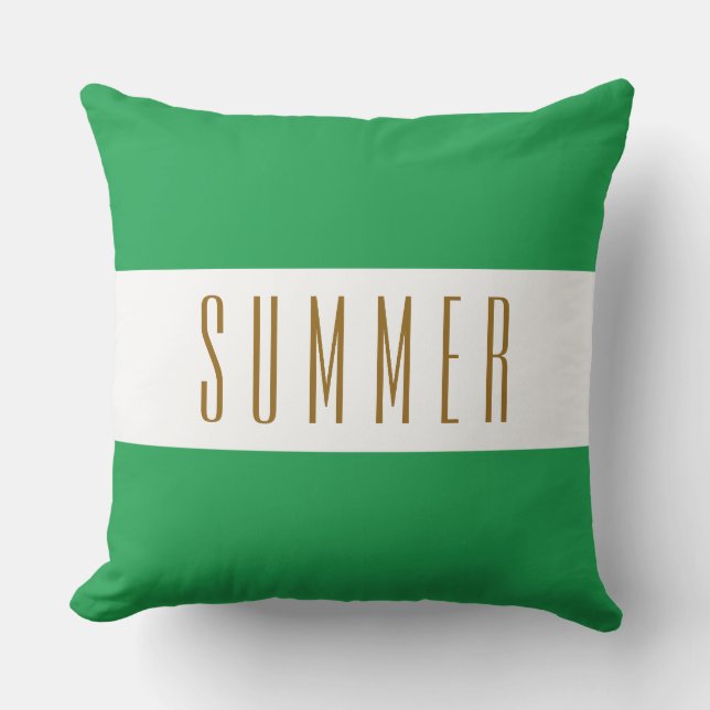 Coussin ÉTÉ Vert Jaune Lumineux Blanc Large Tailles (Recto)