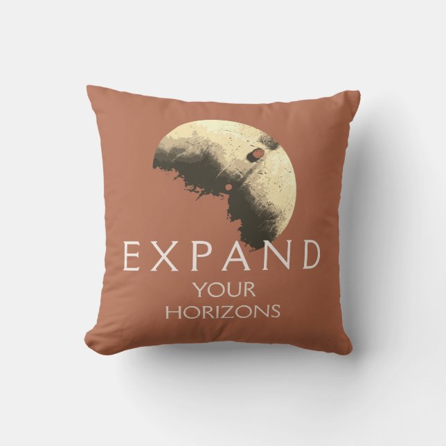 Coussin "Étendez vos horizons" Rust Orange Inspirational (Recto)