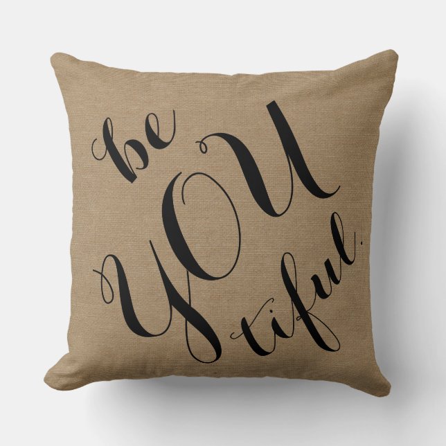 Coussin Êtes vous belle toile chic rustique tiful de toile (Recto)