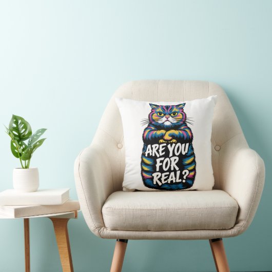 Coussin Êtes-Vous Pour Un Véritable Chat Grumpy Grumpy (Chaise)