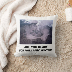 Coussin Êtes-Vous Prêt Pour L'Hiver Volcanique ? Volcanolo