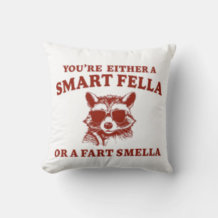 Coussin Êtes-Vous Un Smart Fella Ou Fart Smella Retro Cart