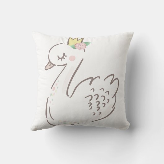 Coussin éthéré de crèche de Boho de bébé de cygne (Verso)