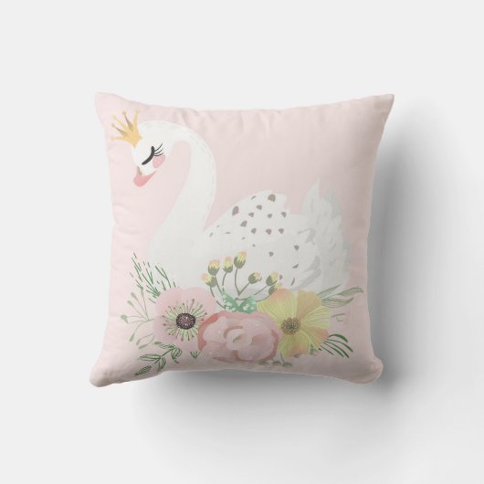 Coussin éthéré de crèche de Boho de bébé de cygne (Verso)