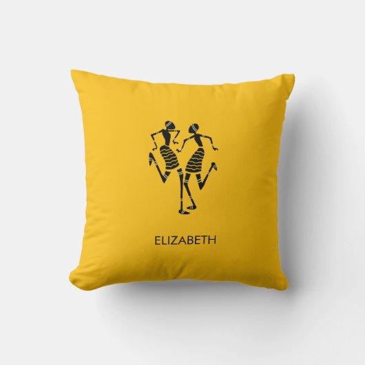 Coussin Ethnique, Art Africain, Danse Carnaval (Recto)