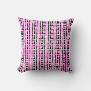 Coussin Ethnique, Art Africain Magnifique Motif rose et bl