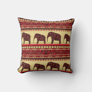 Coussin Ethno design elephants ornemental