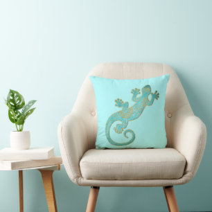 Coussin Ethno Gecko Avec Spirales Et Points 5