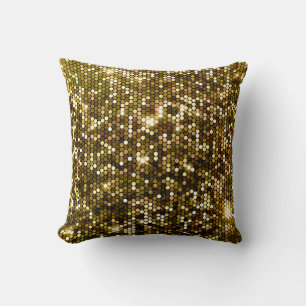 Coussin Etincelle dorée : arrière - plan étincelant.