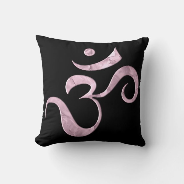 Coussin Étincelle Rose Om  (Recto)