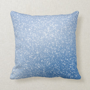 Coussin Étincelles blanches Arrière - plans bleues