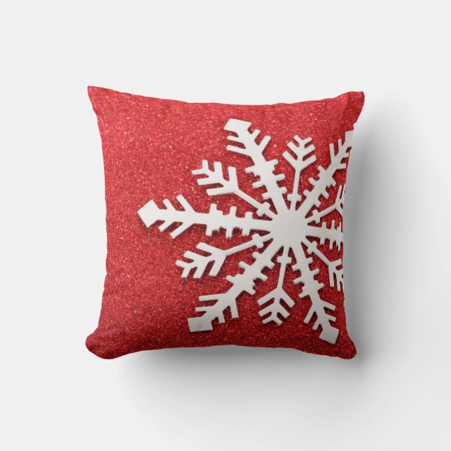 Coussin Étincelles rouges de Noël (Recto)