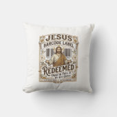 Coussin Étiquette de code-barres Jésus Rachetée Jésus Code (Recto)
