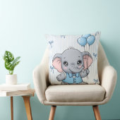 Coussin Étiquette de douche Bienvenue Bébé Éléphant Garçon (Chaise)