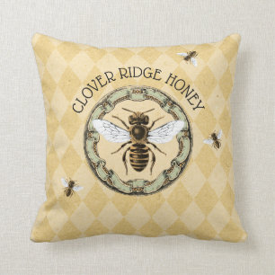 Coussin Étiquette de l'apiculteur de la ferme Honey Bee 2