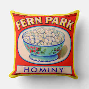 Coussin étiquette d'impression de semoule de maïs Fern Par