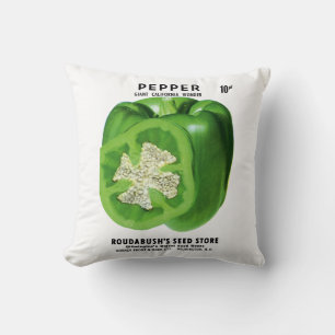 Coussin Étiquette Pepper Seed Packet