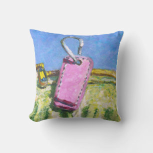 Coussin Étiquette rose paysage Art mural abstrait contempo