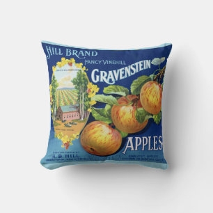 Coussin Étiquette Vintage Gravenstein Apple