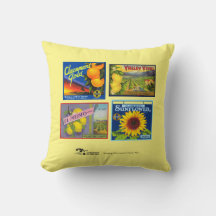 Coussin - Étiquettes de crème de fruits - Claremon