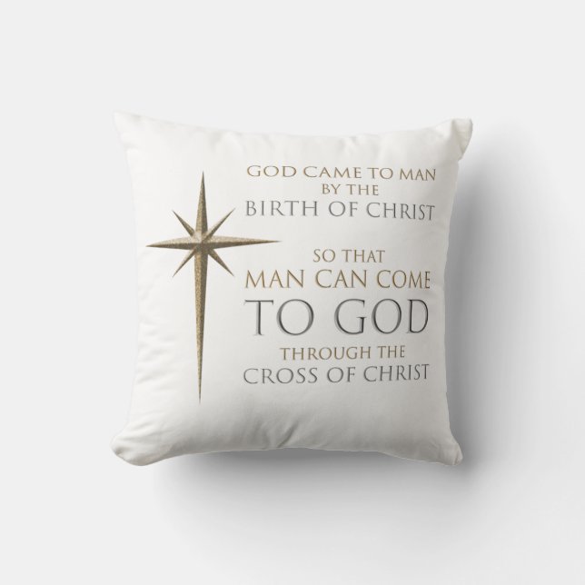 Coussin Étoile de la foi chrétienne de Noël : Naissance et (Recto)