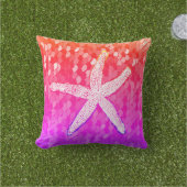 Coussin Étoile de mer blanche pailletée mermaid sequins ro (Herbe)