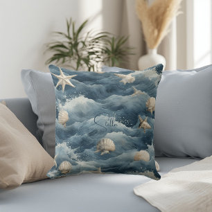 Coussin Étoile de mer coquillage marin vague océanique côt