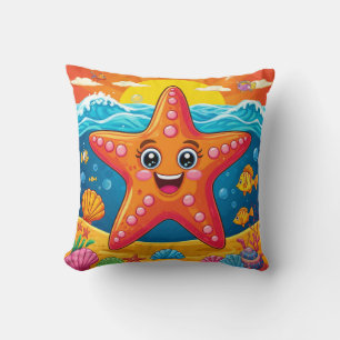 Coussin Étoile de mer de dessin animé mignonne souriant so