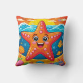 Coussin Étoile de mer de dessin animé sous l'eau pour déco (Verso)