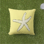 Coussin Étoile de mer Jaune Blanc Motif Élégant Cadeau de (Herbe)