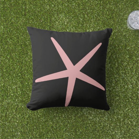 Coussin Étoile de mer Nautilus Plage Corail Rose Noir Pers (Herbe)