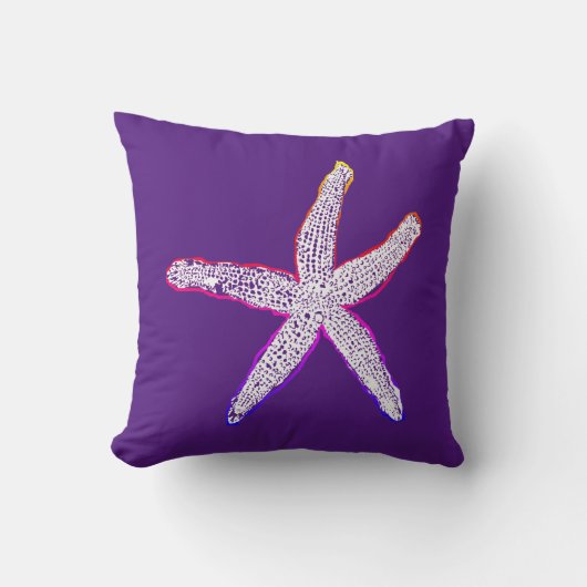 Coussin Étoile de mer Rose Violet Mignon Cadeau personnali (Recto)