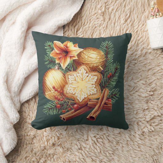 Coussin Étoile de Noël dorée à la cannelle (Couverture)