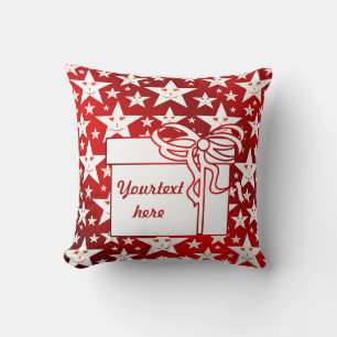 Coussin étoile, étoiles, imaginaire, brillant, rouge, noël