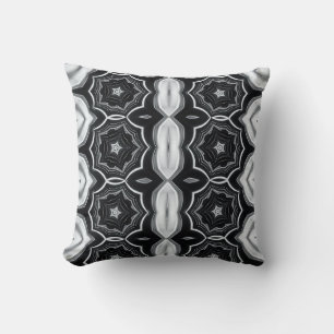 Coussin Étoile géométrique de l'oreiller à lancer noir et