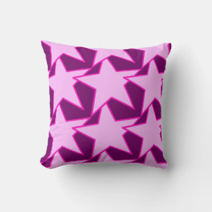 Coussin Étoile géométrique moderne - rose et violet améthy
